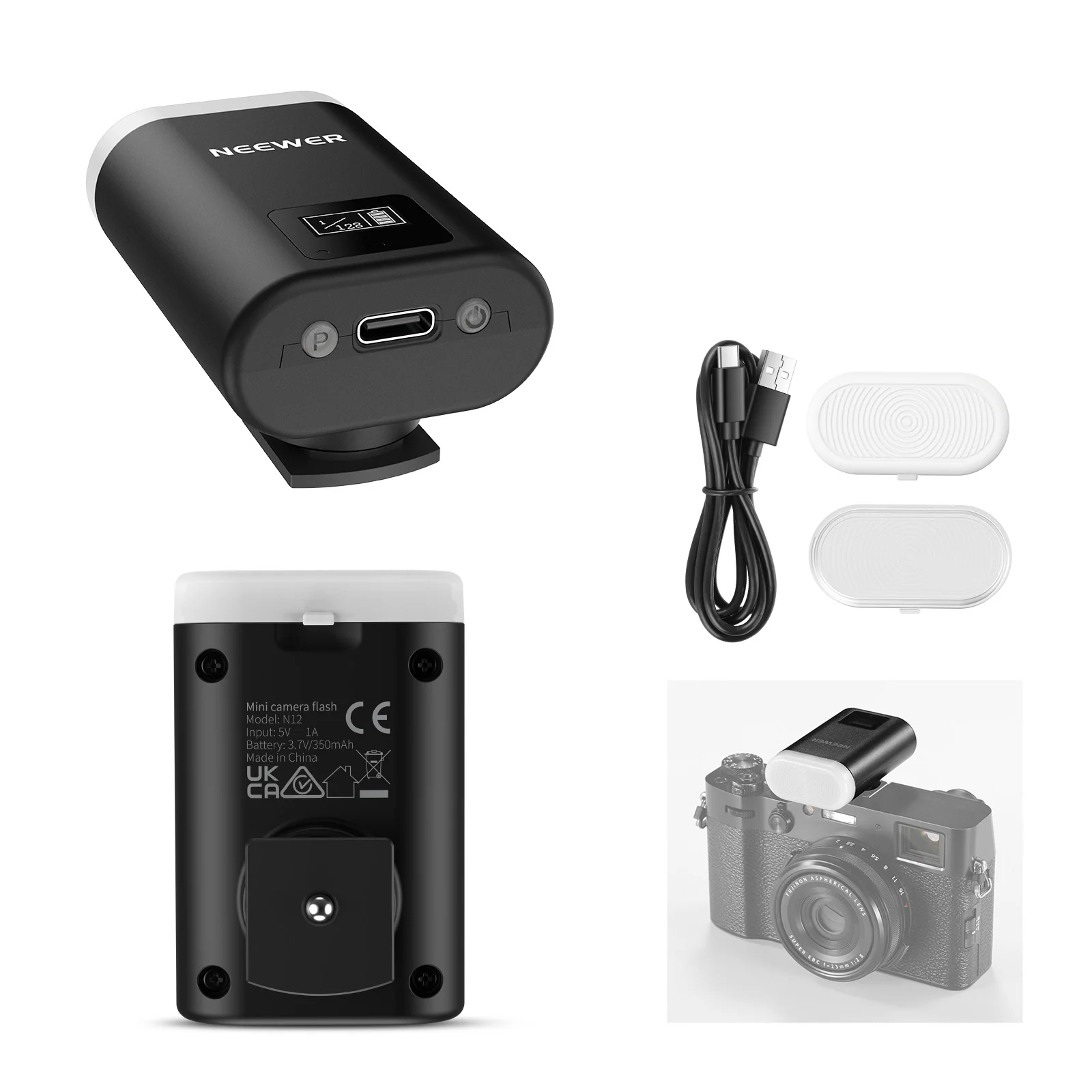 Speedlite Flash External - NEEWER N12 미니 휴대용 컴팩트 온카메라