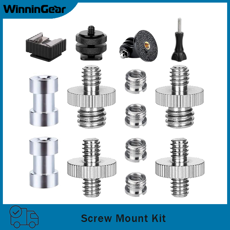 Hot Shoe Adapter - 10/14개 카메라 나사 어댑터 세트 1/4인치에서