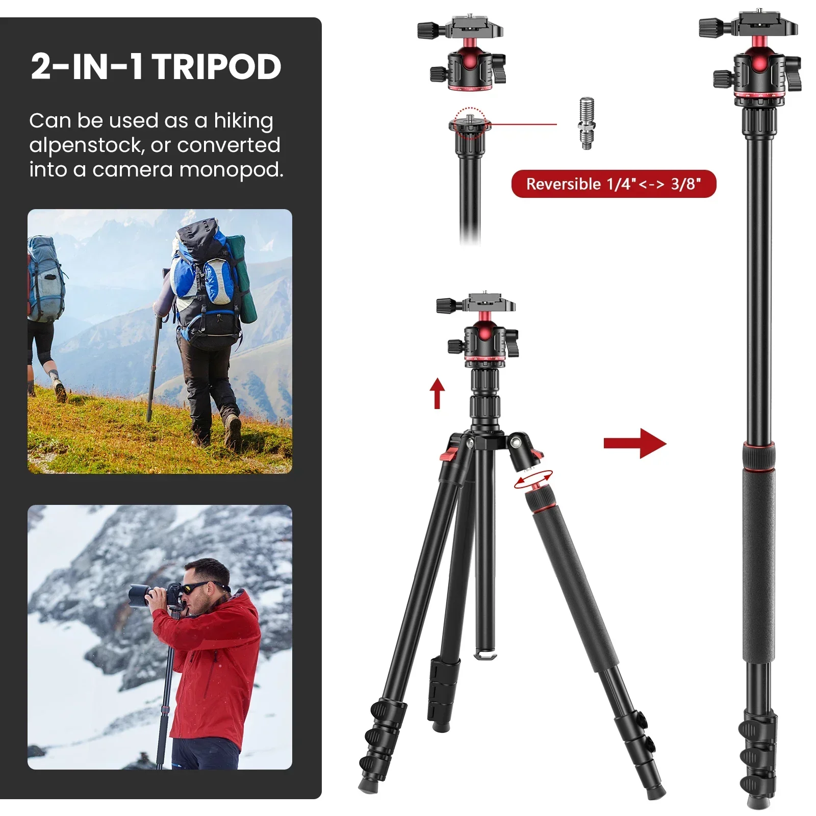 EVUMO GF2 여행용 삼각대 1.73M 알루미늄 합 - Camera Tripod Carbon 리뷰 및 가격