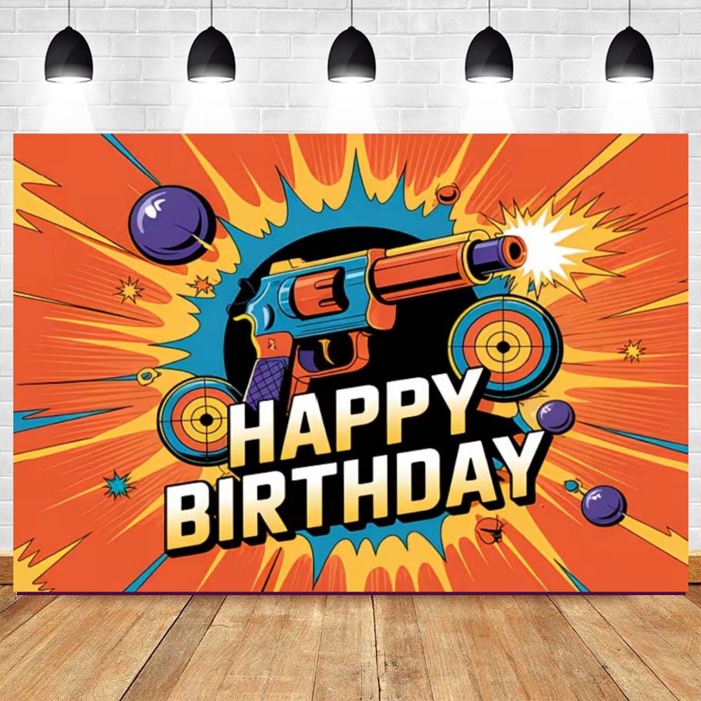 Nerf Gun 테마 생일 파티 장식 배경 다트 대회  - Photography Competition 리뷰 및 가격